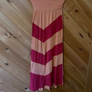 Orange and pink maxi dress